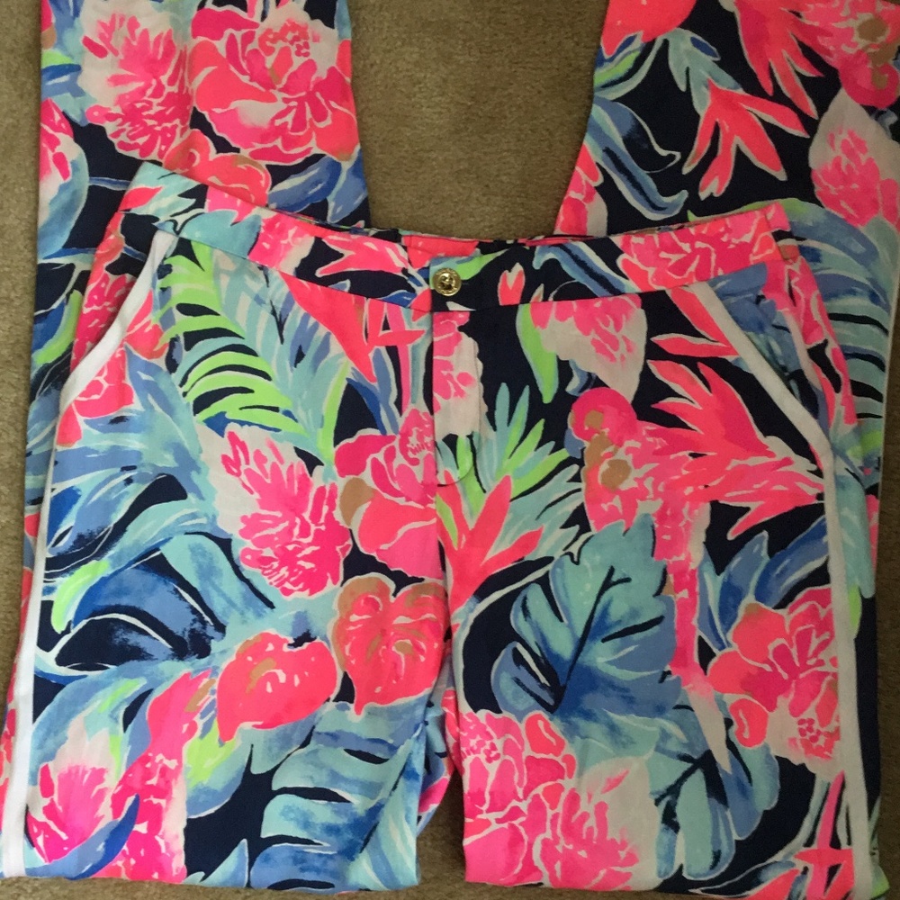 Lilly Pulitzer Madeira Pant High Tide Navy Tropicolada - Picture 10 of 15
